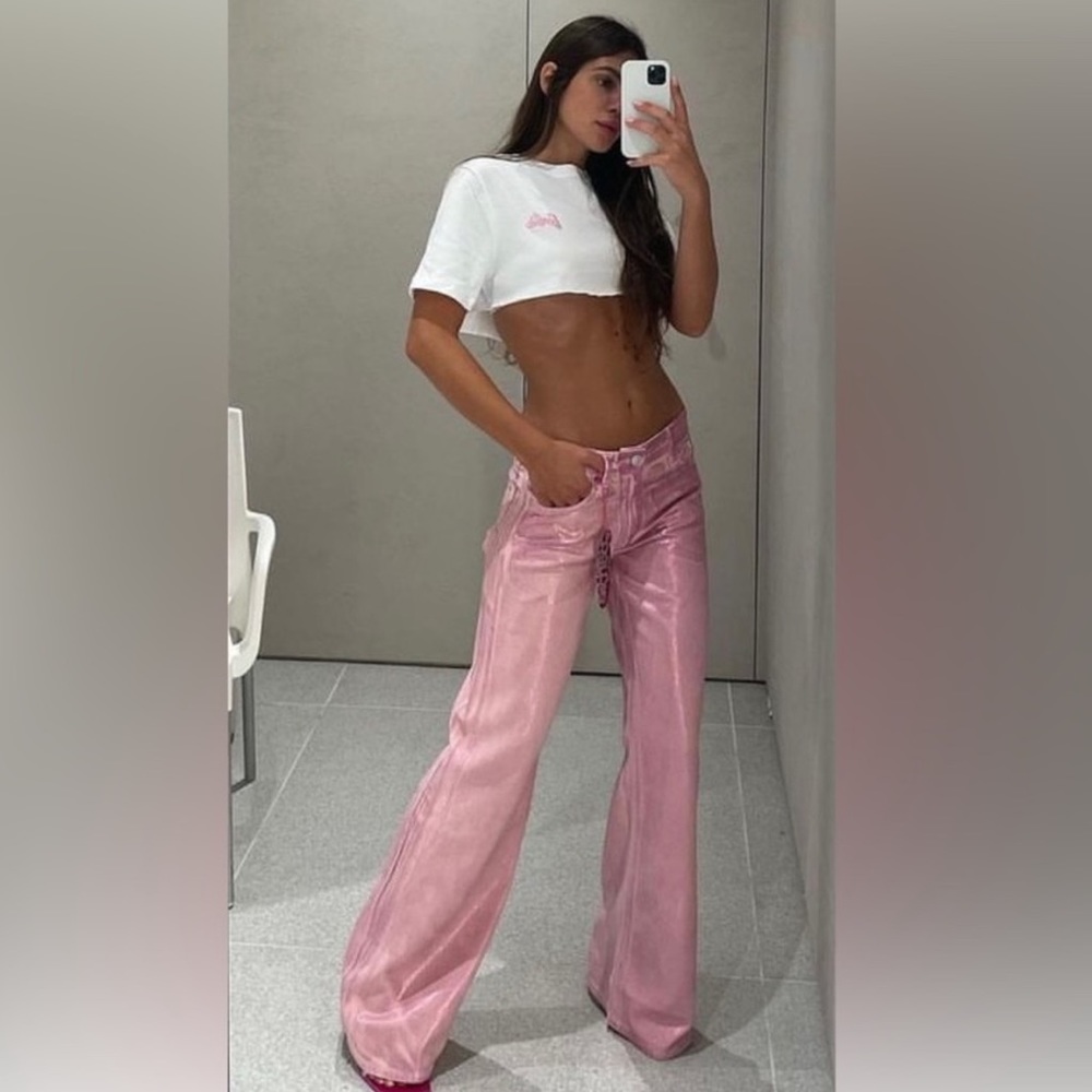 Zara x Barbie pink jeans NWT - Picture 2 of 10